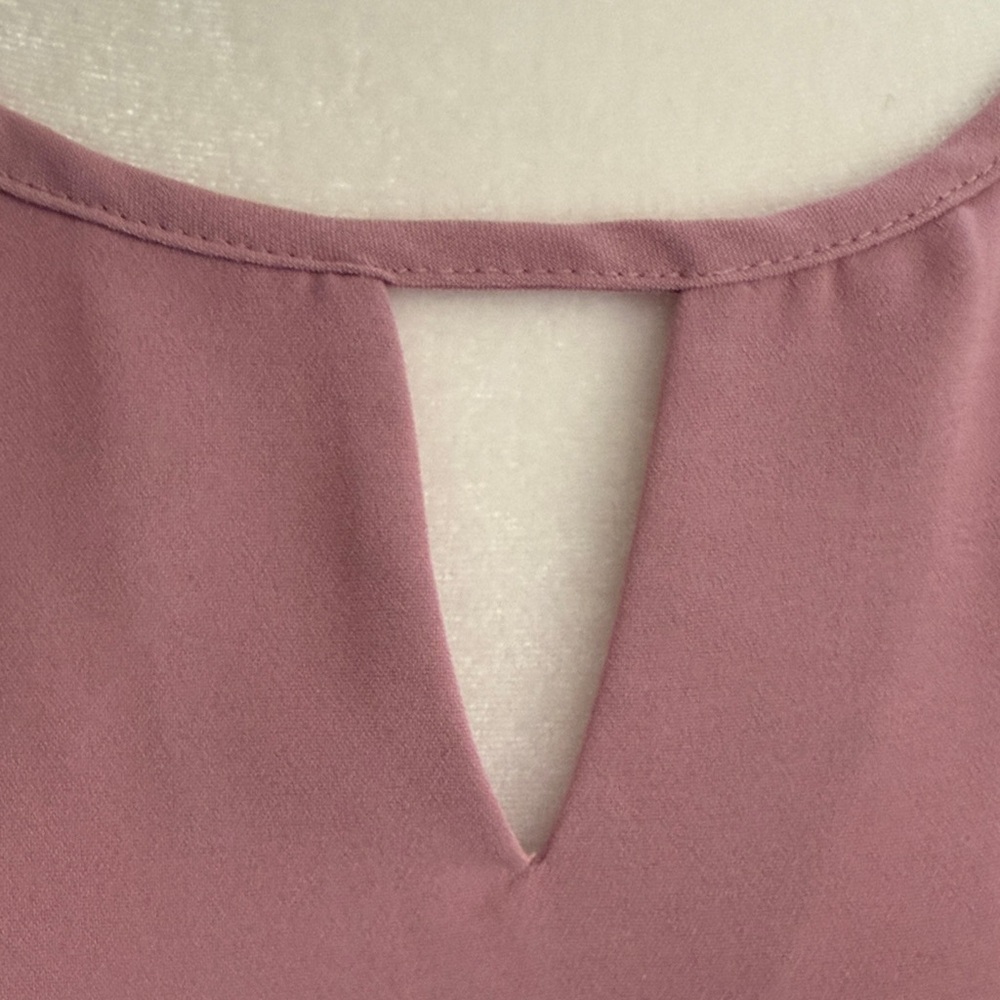 Mauve Pink Floral Mesh Sleeve Shift Dress - Picture 4 of 7